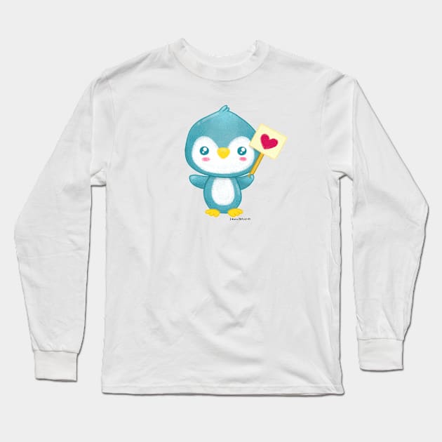 Kawaii Penguin Long Sleeve T-Shirt by julianamotzko